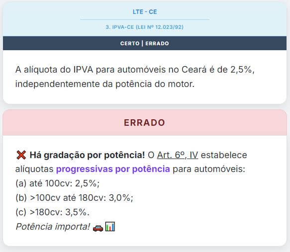 Exemplo real de Flashcard IPVA no Anki